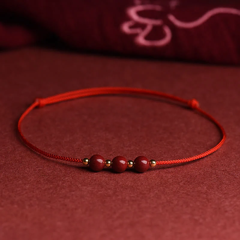 Cinnabar Bracelet and Anklet with Lucky Blessed String - Image 13