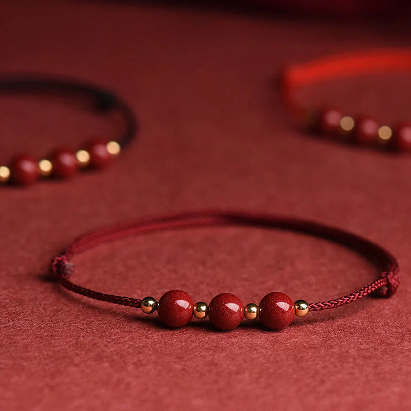 Cinnabar Bracelet and Anklet with Lucky Blessed String - Image 15