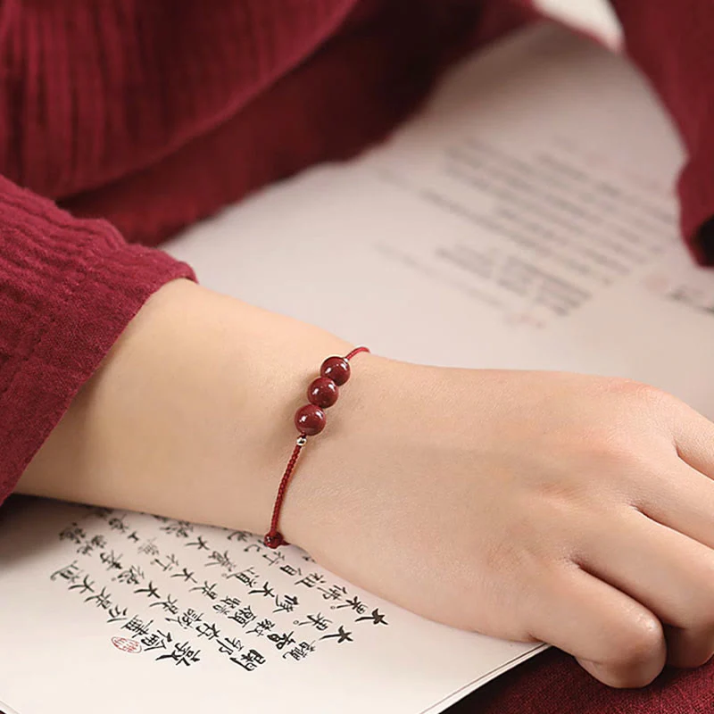 Cinnabar Bracelet and Anklet with Lucky Blessed String - Image 16