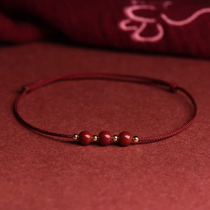 Cinnabar Bracelet and Anklet with Lucky Blessed String - Image 18