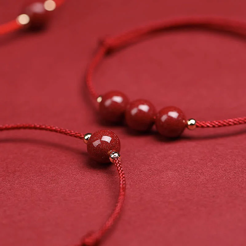 Cinnabar Bracelet and Anklet with Lucky Blessed String - Image 22