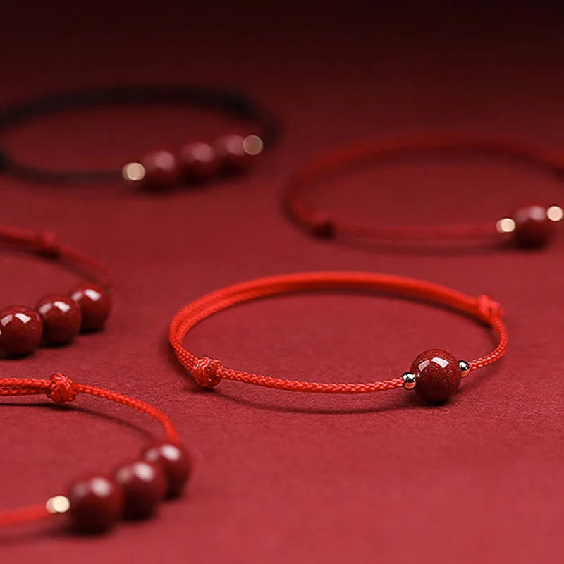 Cinnabar Bracelet and Anklet with Lucky Blessed String - Image 23