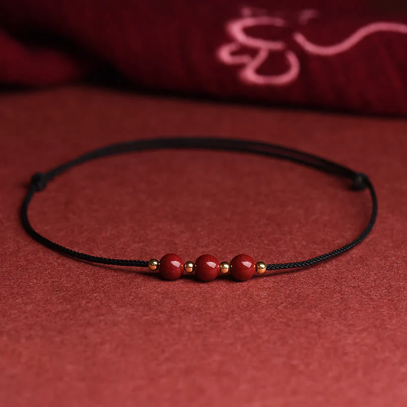 Cinnabar Bracelet and Anklet with Lucky Blessed String - Image 25