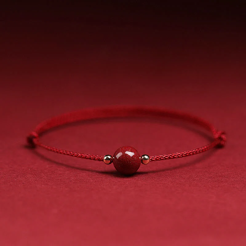 Cinnabar Bracelet and Anklet with Lucky Blessed String - Image 5