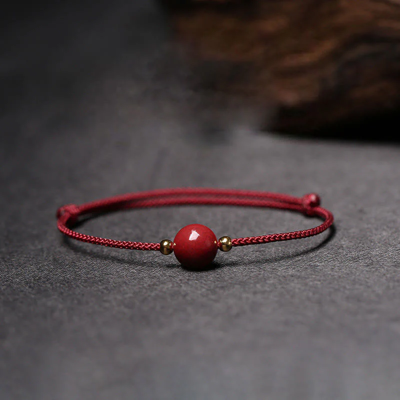 Cinnabar Bracelet and Anklet with Lucky Blessed String - Image 7