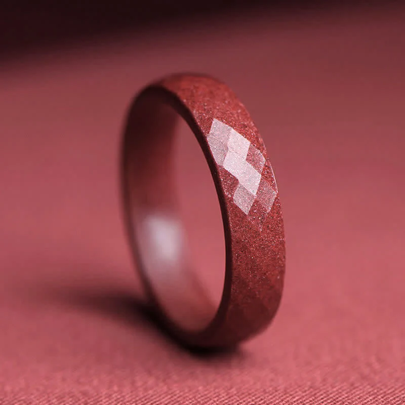 Unisex Cinnabar Om Mani Padme Hum Blessing Ring 17-22mm - Image 3