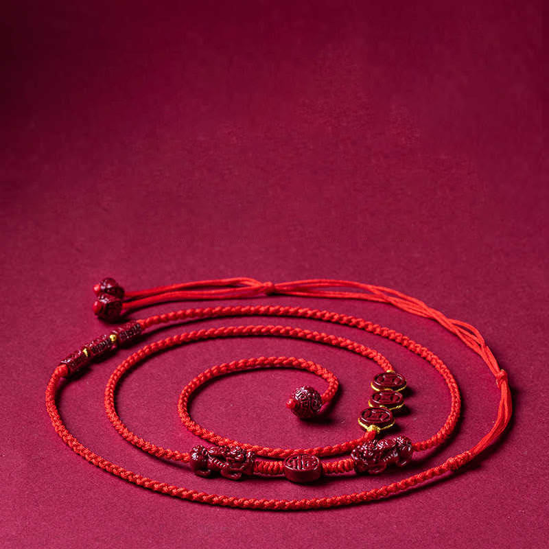 Cinnabar PiXiu Red String Belly Chain for Calm Blessing - Image 3