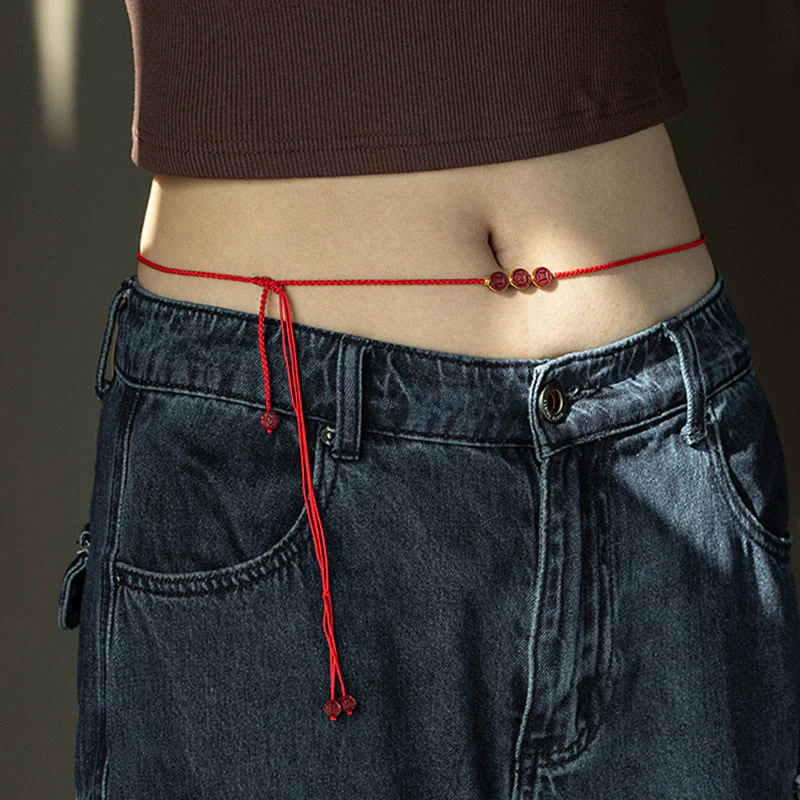 Cinnabar PiXiu Red String Belly Chain for Calm Blessing - Image 6