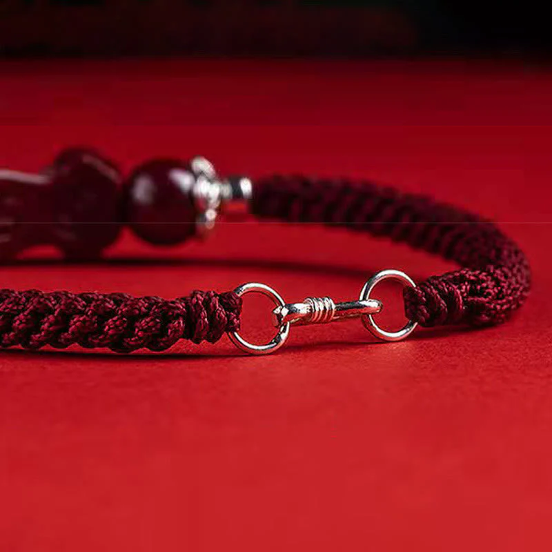 Cinnabar Pixiu Braided Wealth & Luck Bracelet | Handcrafted - Image 10
