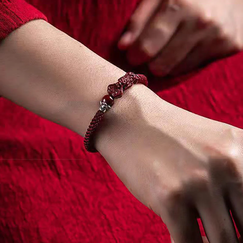 Cinnabar Pixiu Braided Wealth & Luck Bracelet | Handcrafted - Image 21