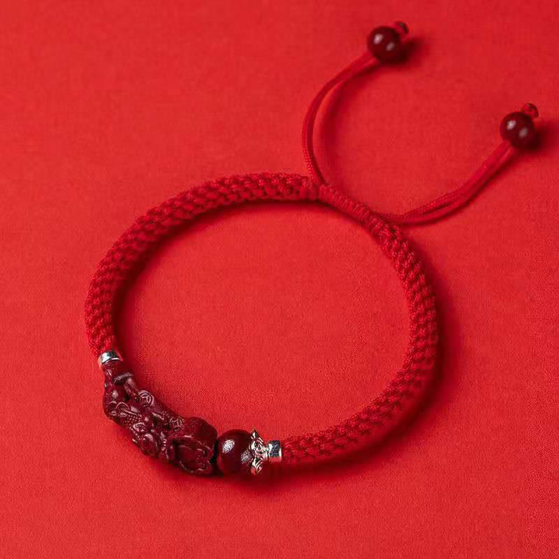 Cinnabar Pixiu Braided Wealth & Luck Bracelet | Handcrafted - Image 22