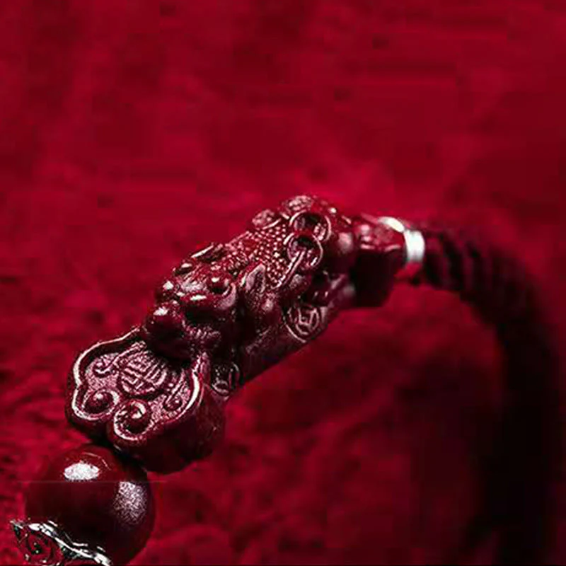 Cinnabar Pixiu Braided Wealth & Luck Bracelet | Handcrafted - Image 6