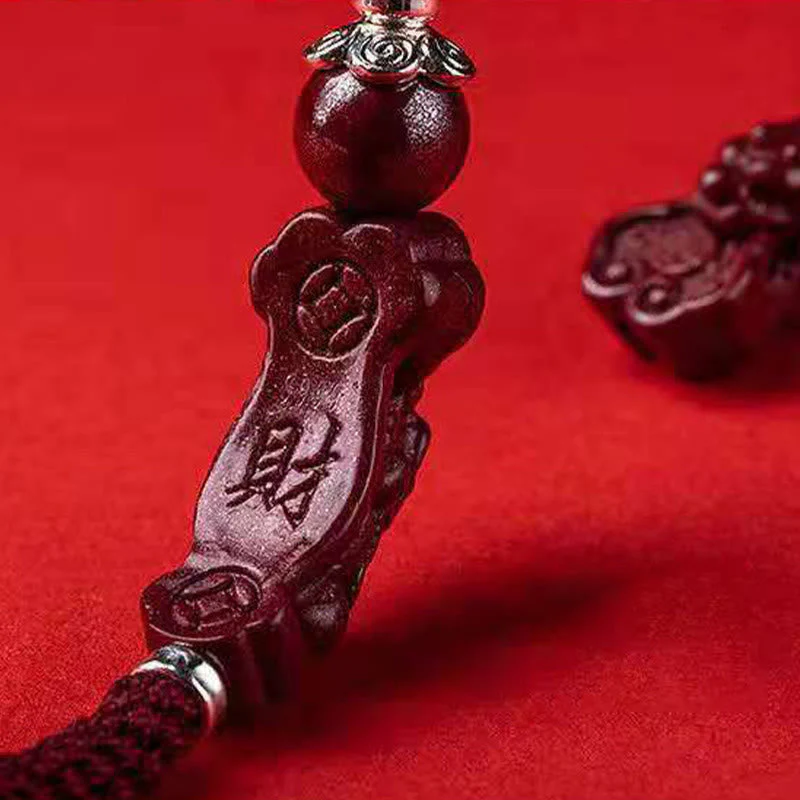 Cinnabar Pixiu Braided Wealth & Luck Bracelet | Handcrafted - Image 7