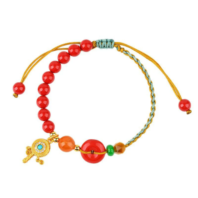 Cinnabar String Peace Buckle Evil Eye Bracelet Unisex - Image 8