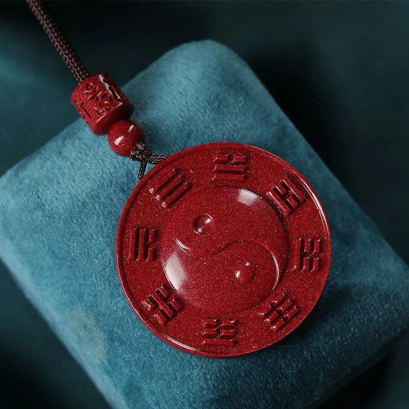Cinnabar Yin Yang Bagua Blessing Necklace for Calm & Balance - Image 2