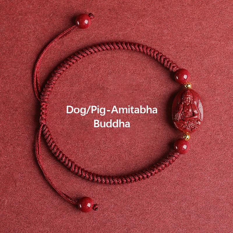 Unisex Cinnabar Chinese Zodiac Buddha Bracelet for Protection - Image 10