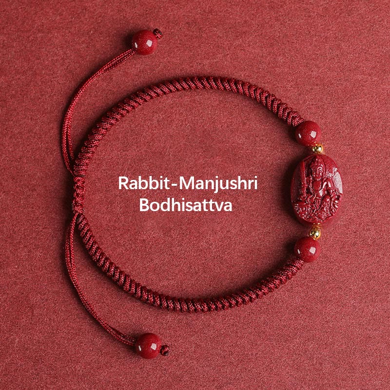Unisex Cinnabar Chinese Zodiac Buddha Bracelet for Protection - Image 5