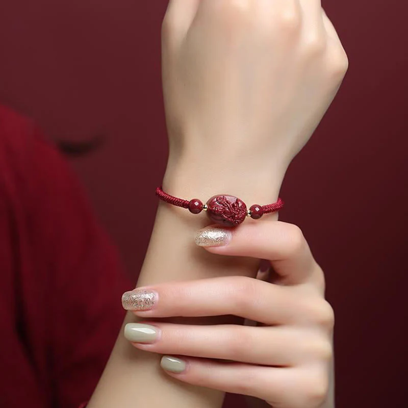 Unisex Cinnabar Chinese Zodiac Buddha Bracelet for Protection - Image 7