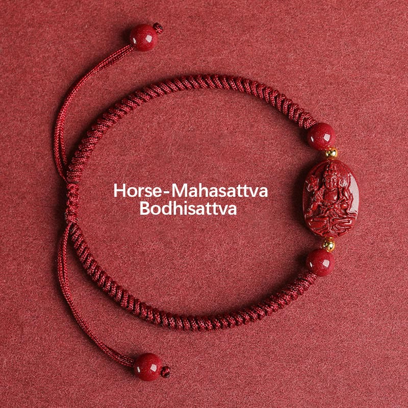 Unisex Cinnabar Chinese Zodiac Buddha Bracelet for Protection - Image 8