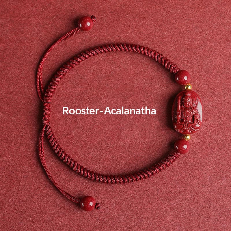 Unisex Cinnabar Chinese Zodiac Buddha Bracelet for Protection - Image 9