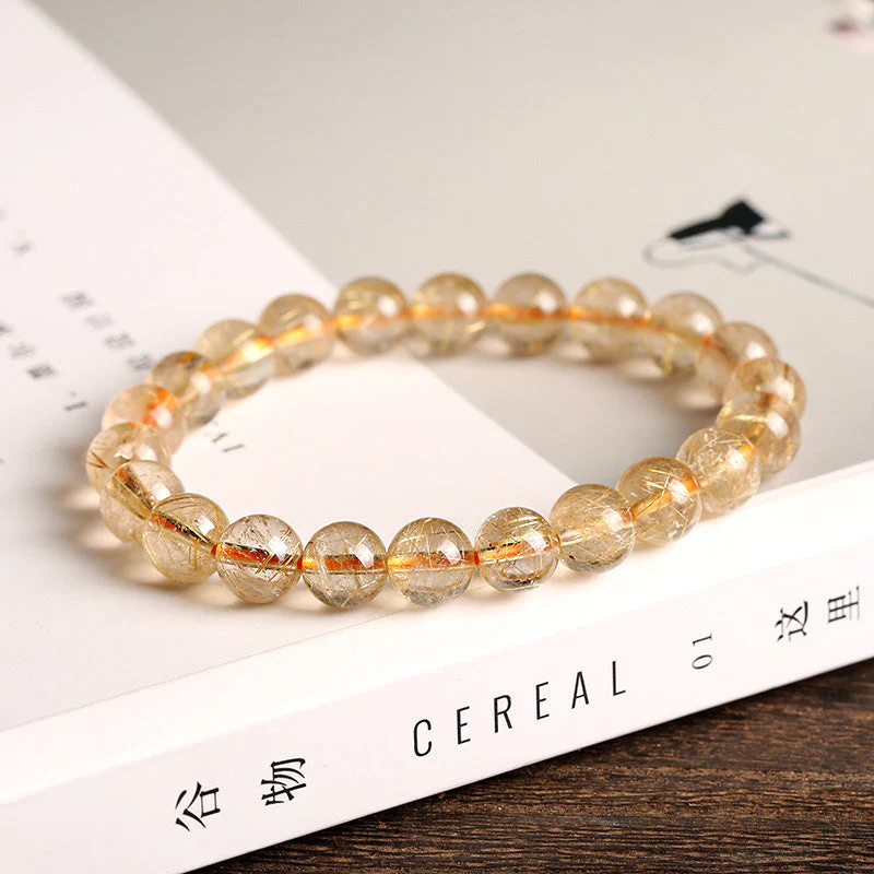 Natural Citrine Bracelet 9mm for Prosperity & Protection - Image 2