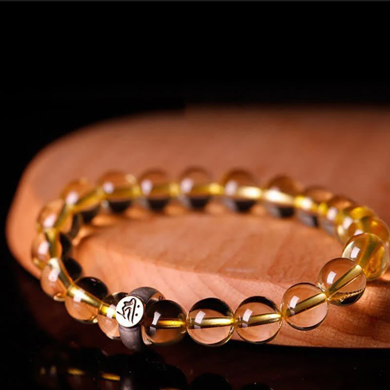 8mm Citrine Chinese Zodiac Bracelet for Spiritual Protection - Image 13