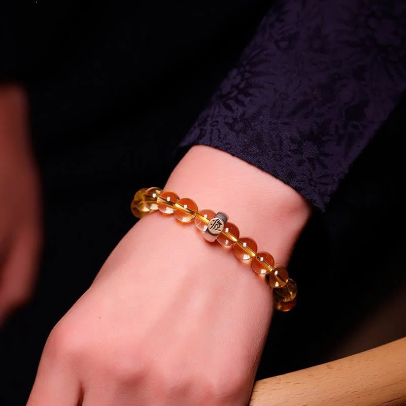 8mm Citrine Chinese Zodiac Bracelet for Spiritual Protection - Image 3