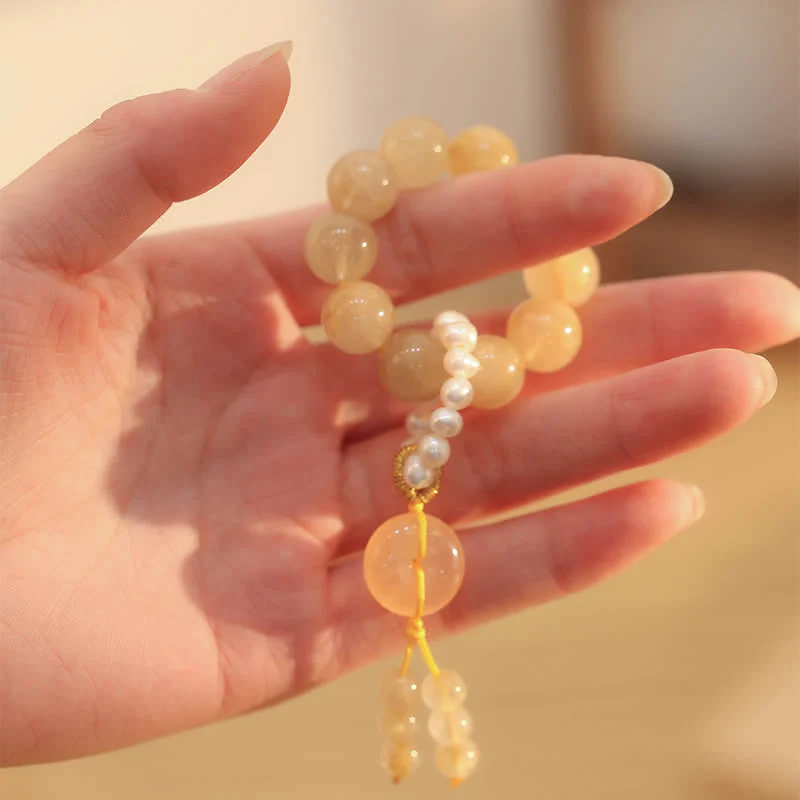 12mm Citrine Bracelet with Peace Buckle for Prosperity - Image 4
