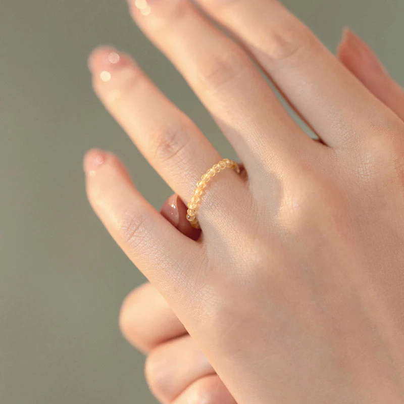 Natural Citrine Gold Ring Prosperity & Happiness 14k Plated - Image 5