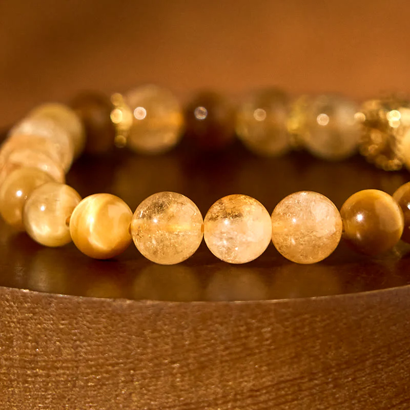 8mm Citrine Tiger Eye Red Agate Generosity Bracelet - Image 4