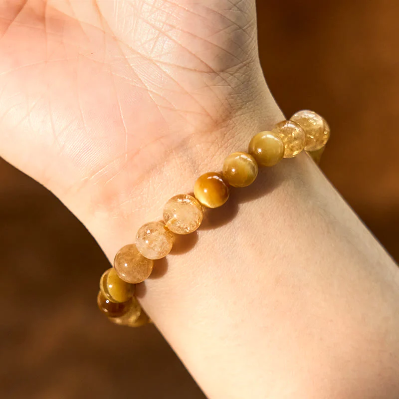 8mm Citrine Tiger Eye Red Agate Generosity Bracelet - Image 7