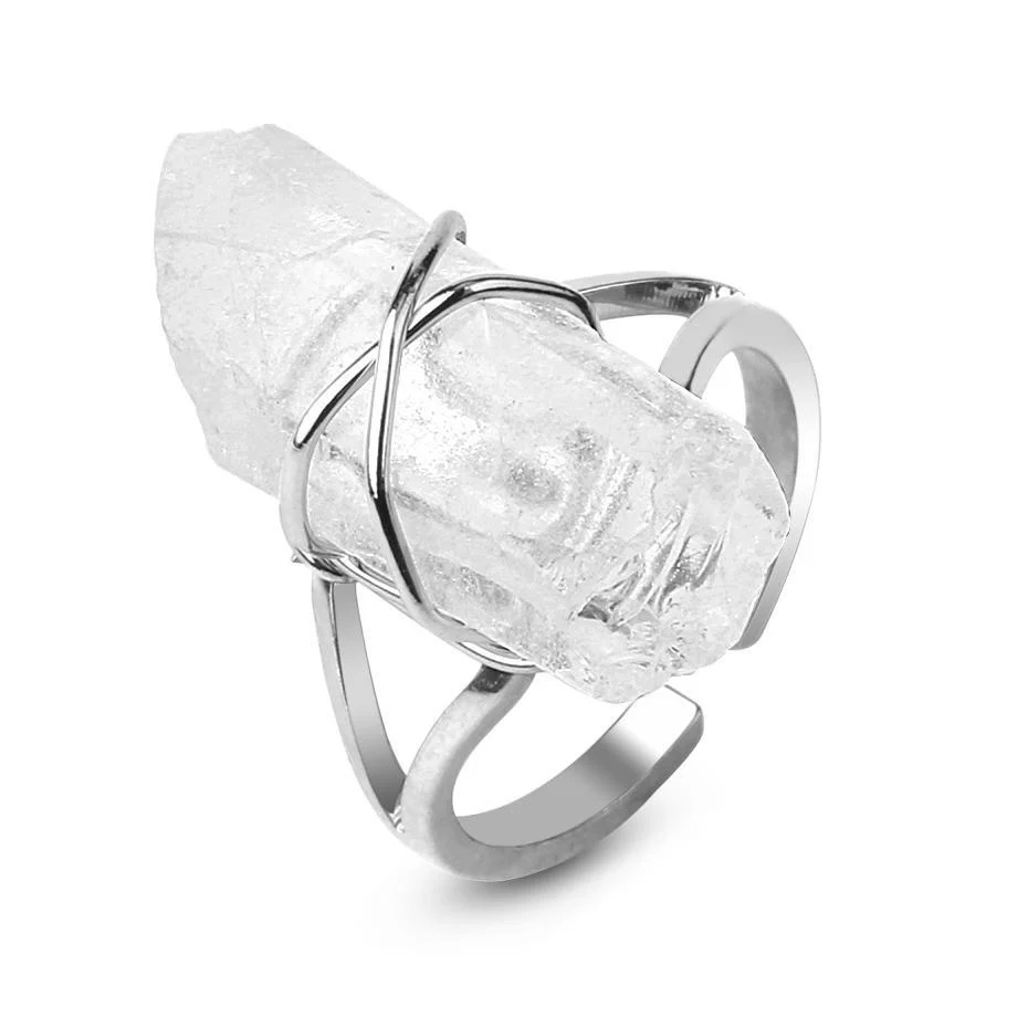 Quartz Open Ring with Complimentary Quartz Bracelet - Image 3