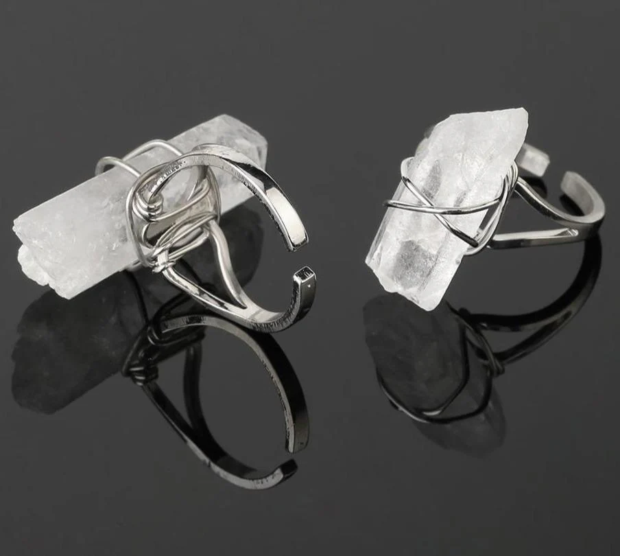 Quartz Open Ring with Complimentary Quartz Bracelet - Image 5