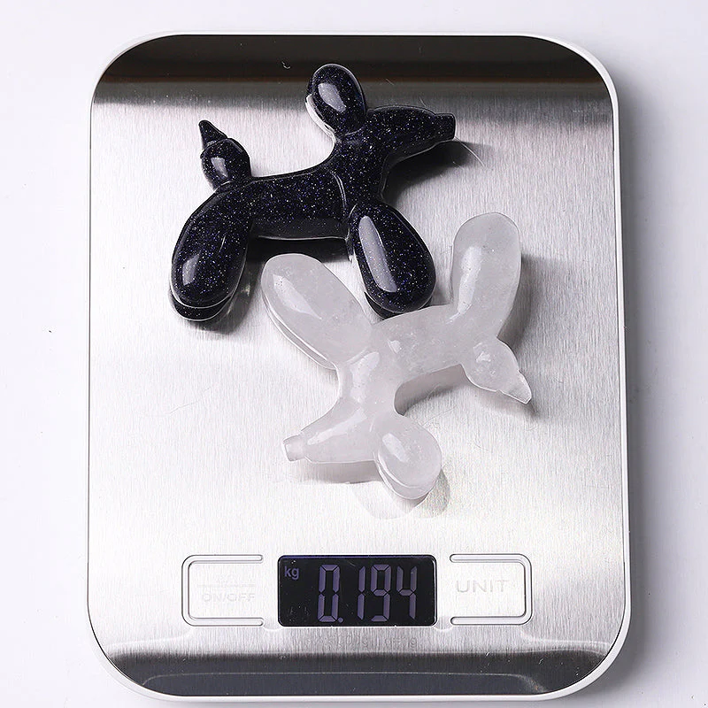 2.8 Inch Clear Quartz Balloon Dog Crystal Carving - Image 11