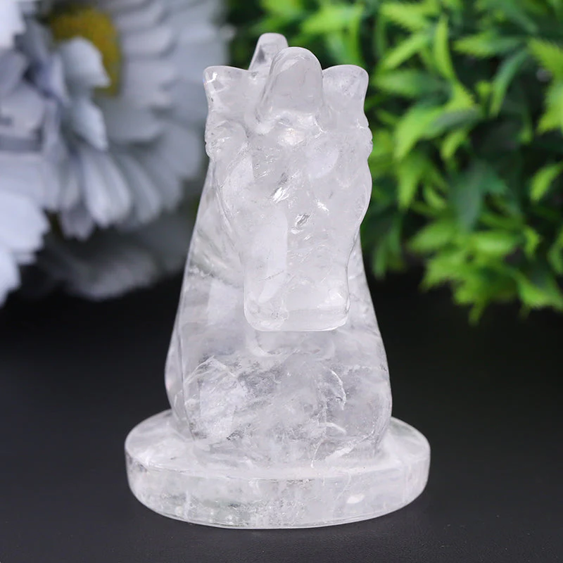 3-Inch Clear Quartz Unicorn Crystal Animal Carving - Image 4