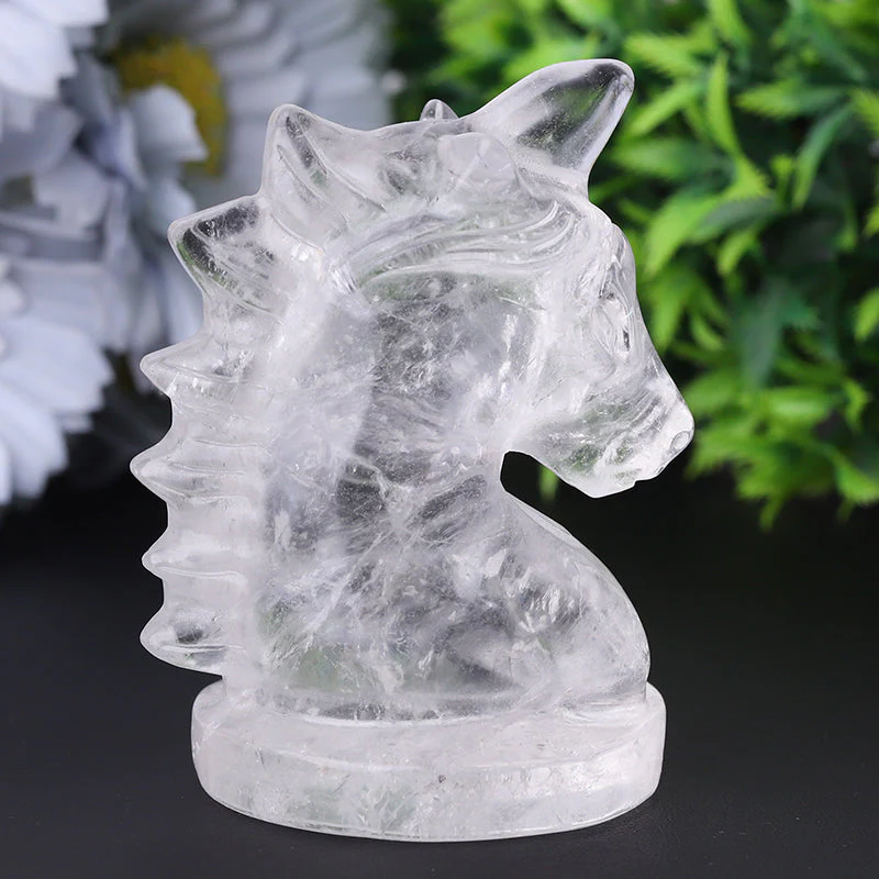 3-Inch Clear Quartz Unicorn Crystal Animal Carving - Image 5