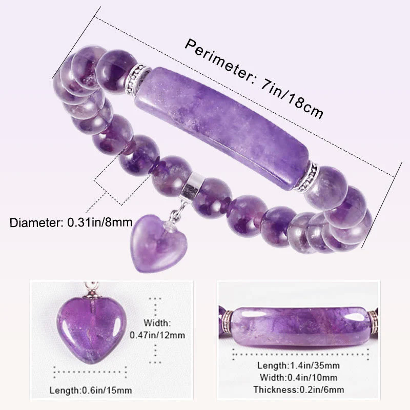8mm Clear Quartz Love Heart Healing Bracelet for Balance - Image 6