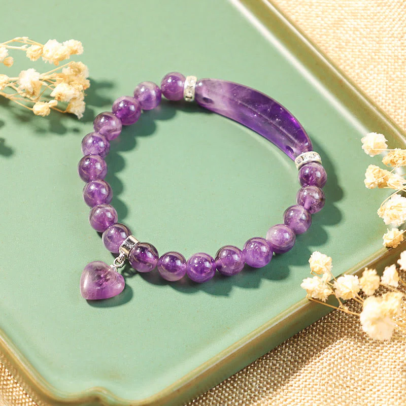 8mm Clear Quartz Love Heart Healing Bracelet for Balance - Image 7
