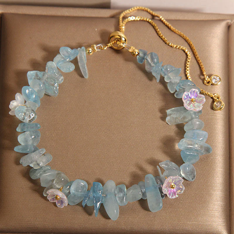 Mixed Crystal Protection Bracelet with Clear Quartz & Blue Crystals - Image 9