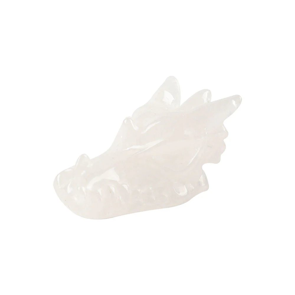 Clear Quartz Crystal Dragon Head Carving 2.5 in - Image 2