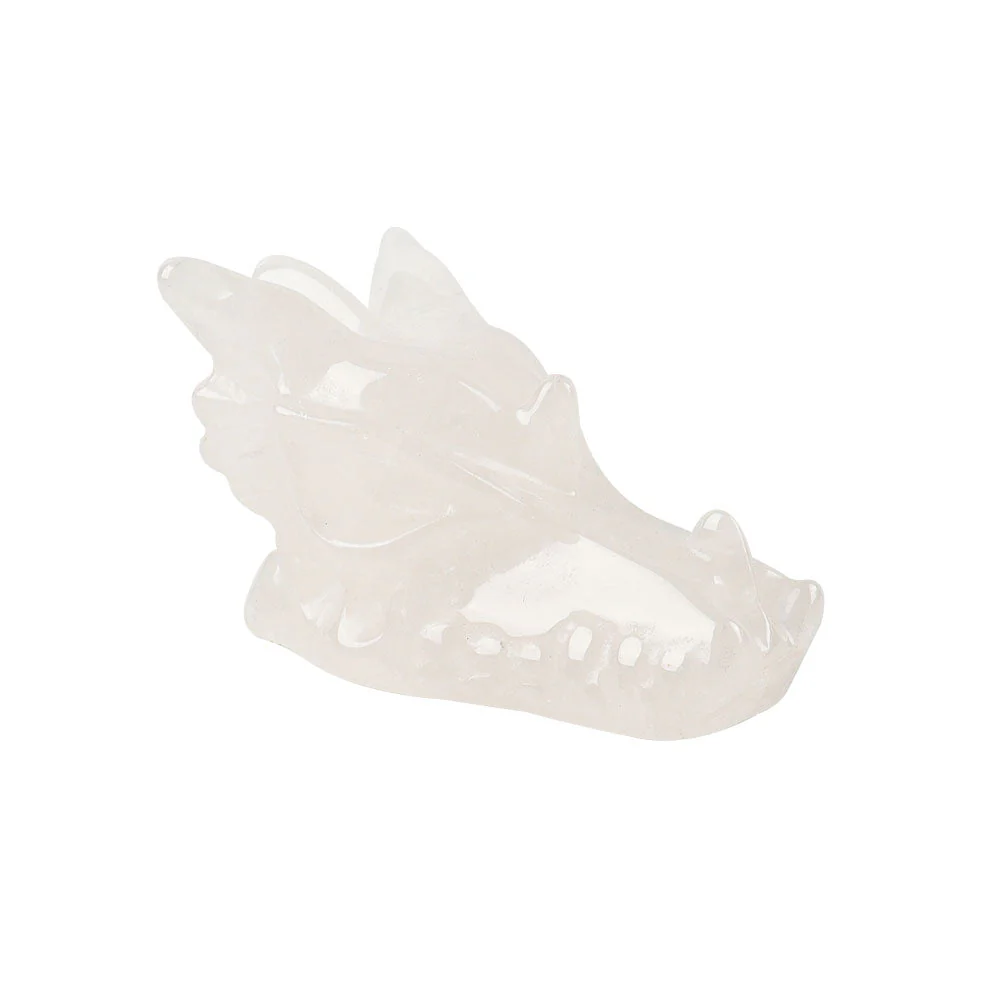 Clear Quartz Crystal Dragon Head Carving 2.5 in - Image 3