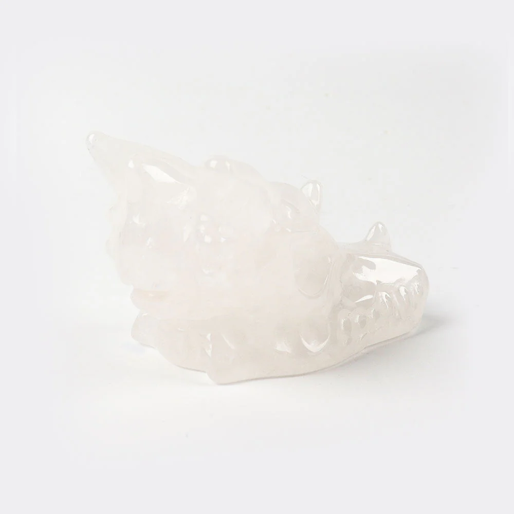 Clear Quartz Crystal Dragon Head Carving 2.5 in - Image 4