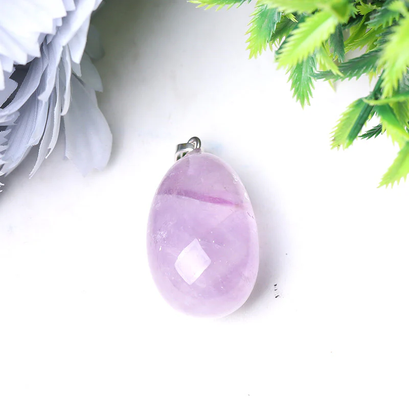 Drop Shape Clear Quartz Crystal Pendant 1.3-1.6 Inch - Image 3