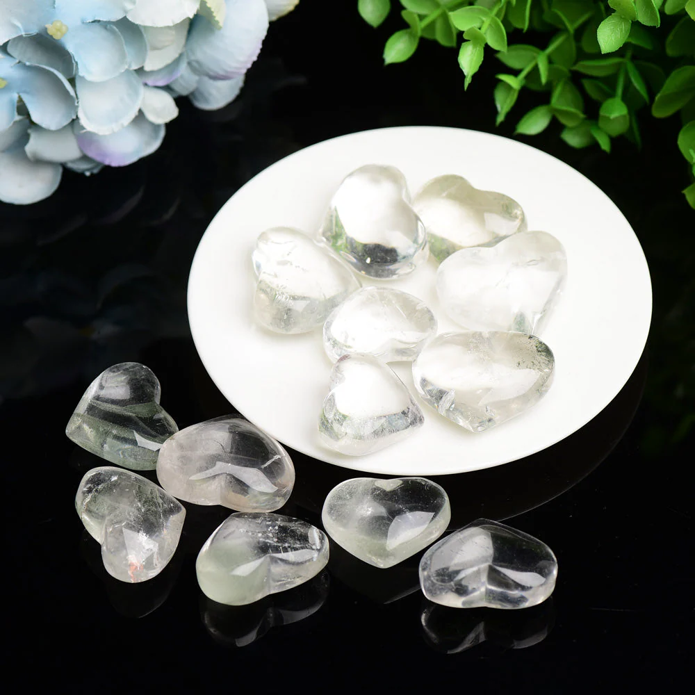 Clear Quartz Heart Crystal Carving 1.2-1.5 inch for Healing - Image 5