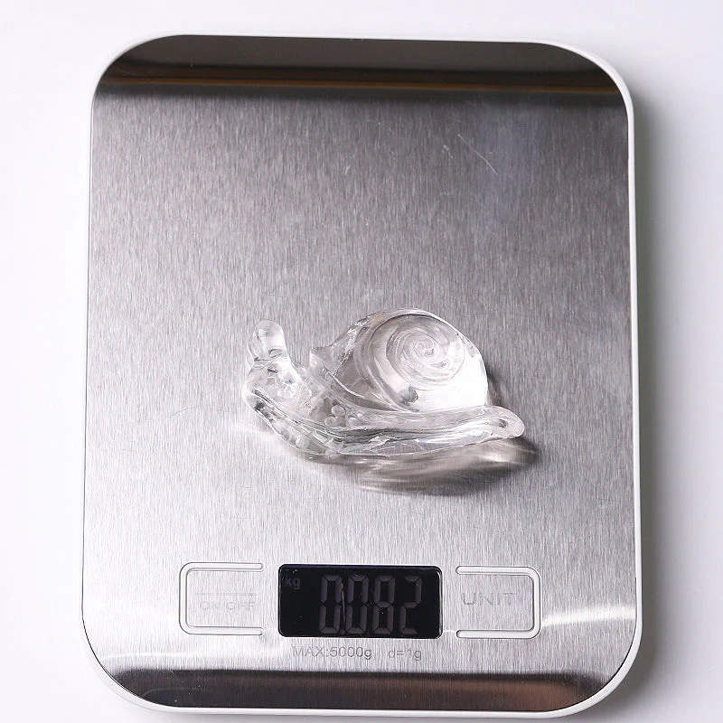 1.2-1.5 inch Clear Quartz Snail Crystal Animal Carving Figurine - Image 10