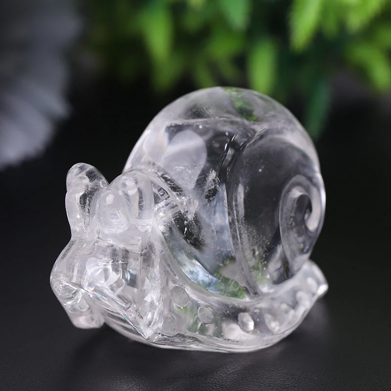 1.2-1.5 inch Clear Quartz Snail Crystal Animal Carving Figurine - Image 3
