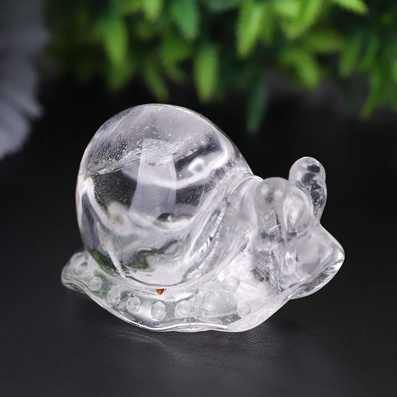 1.2-1.5 inch Clear Quartz Snail Crystal Animal Carving Figurine - Image 5