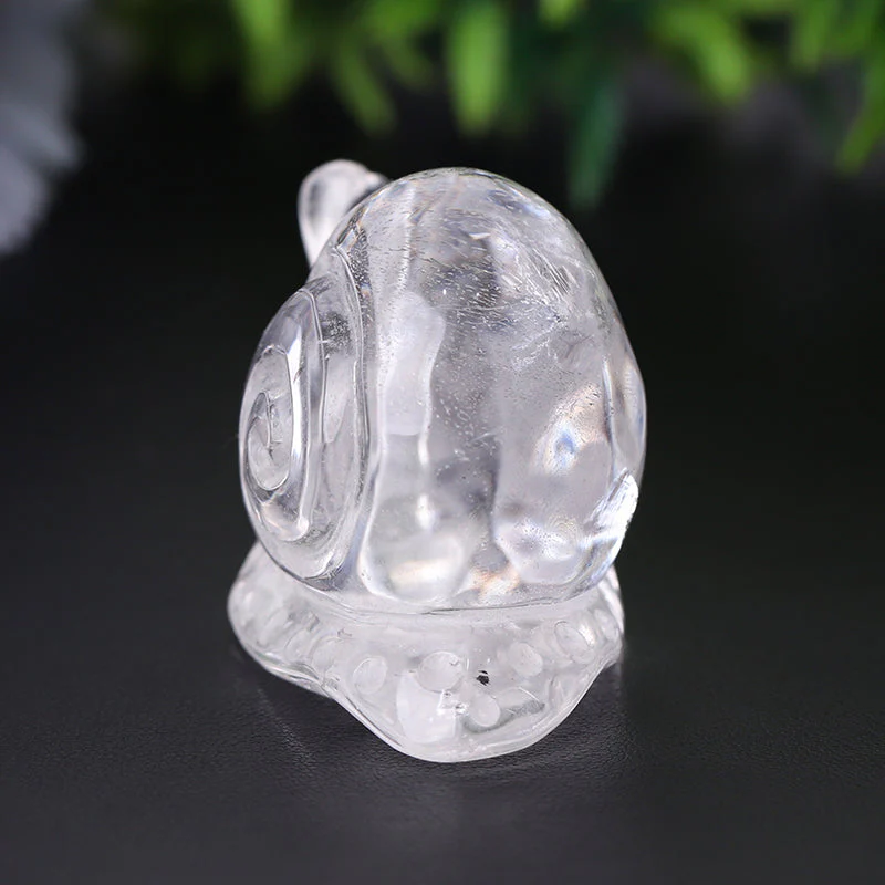 1.2-1.5 inch Clear Quartz Snail Crystal Animal Carving Figurine - Image 6