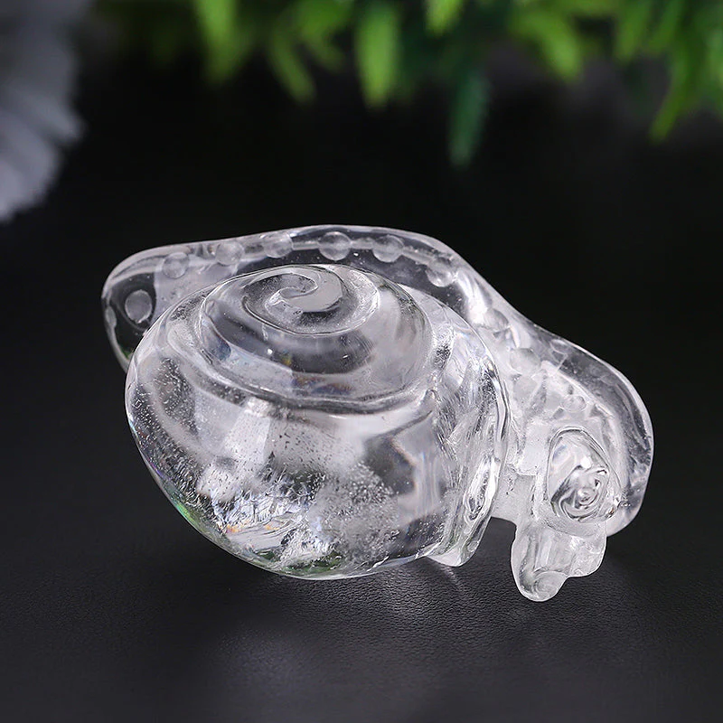 1.2-1.5 inch Clear Quartz Snail Crystal Animal Carving Figurine - Image 7