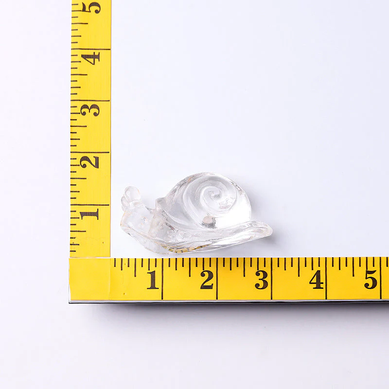 1.2-1.5 inch Clear Quartz Snail Crystal Animal Carving Figurine - Image 9